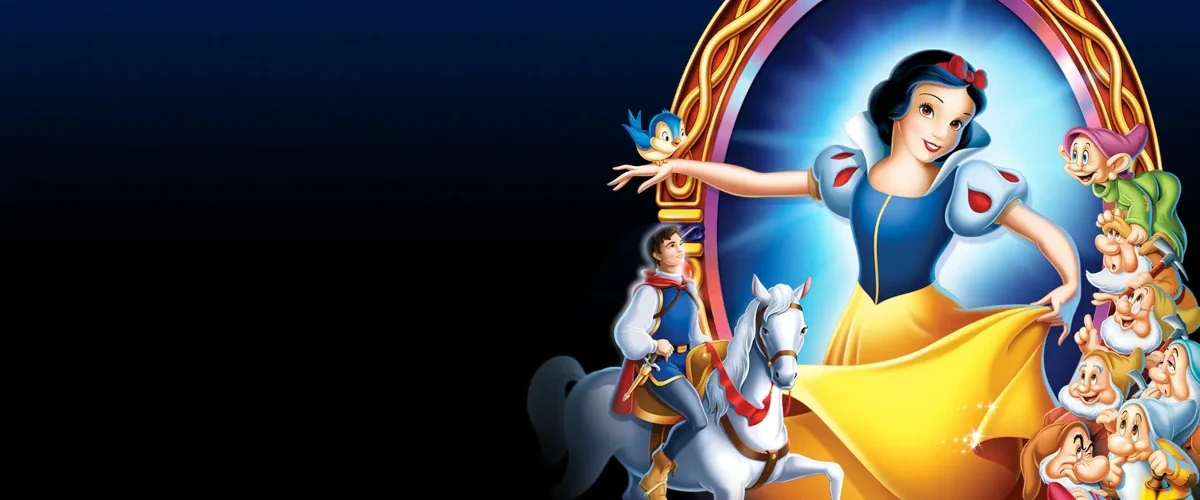 Ilustração de Branca de Neve diante de um espelho, representando identidade e vaidade nos contos de fadas