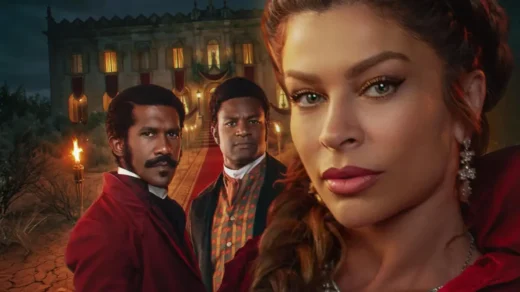 Grazi Massafera caracterizada como Dona Beja na nova série da HBO Max em cena de época