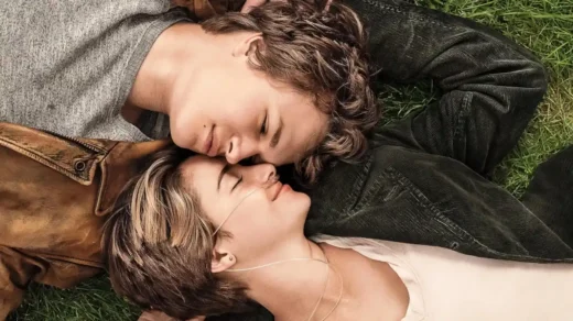 Hazel e Gus em momento romântico no filme A Culpa é das Estrelas