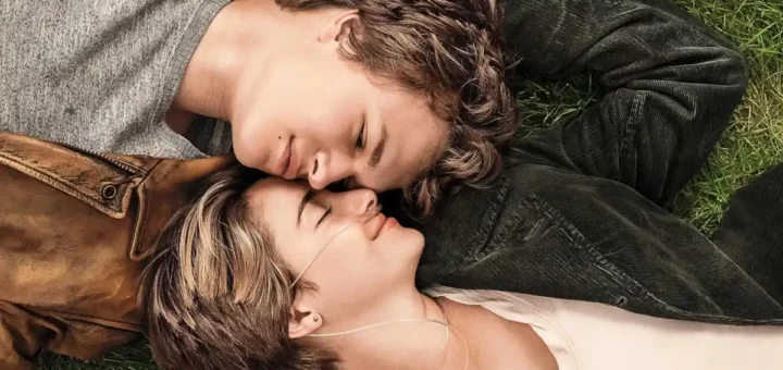Hazel e Gus em momento romântico no filme A Culpa é das Estrelas