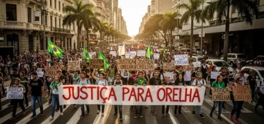 Protesto por justiça ao cão Orelha após caso de crueldade animal no Brasil