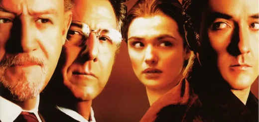 Elenco principal do filme O Júri (2003) em imagem promocional com foco dramático