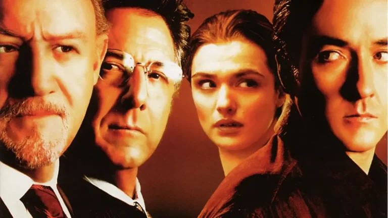 Elenco principal do filme O Júri (2003) em imagem promocional com foco dramático