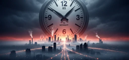 Relógio do Juízo Final marcando 85 segundos para a meia-noite em 2026