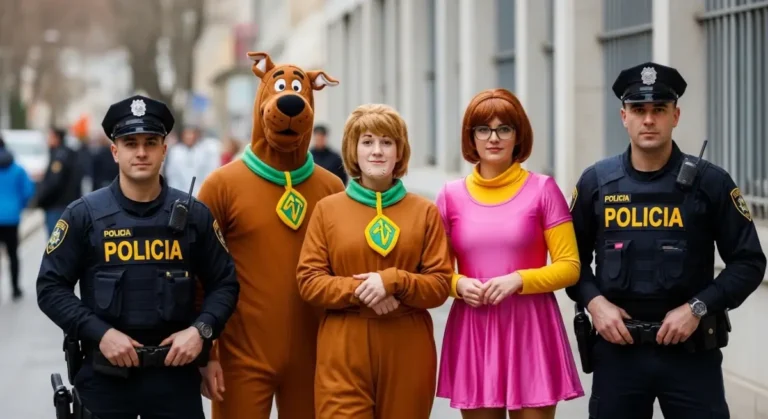 Mistério na Folia: Policiais Fantasiados de Scooby-Doo Prendem Trio em Bloco de Carnaval em SP 3 Policiais fantasiados de Scooby-Doo, Salsicha e Velma durante operação em bloco de Carnaval em São Paulo