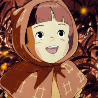 Setsuko entre vagalumes em Túmulo dos Vagalumes, animação do Studio Ghibli dirigida por Isao Takahata