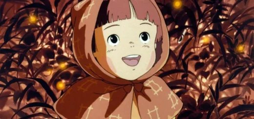 Setsuko entre vagalumes em Túmulo dos Vagalumes, animação do Studio Ghibli dirigida por Isao Takahata