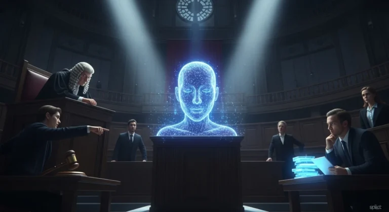 A Inteligência Artificial nunca Mente 5 inteligência artificial sendo interrogada em um tribunal sobre verdade e confiabilidade