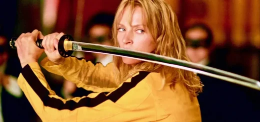 A Noiva (Uma Thurman) com katana em Kill Bill Volume 1