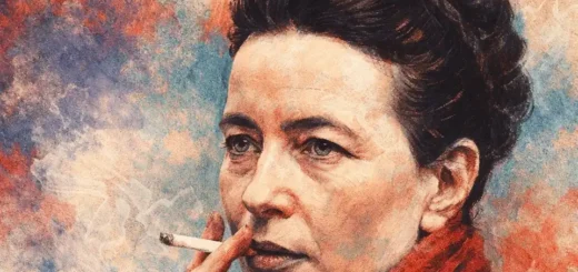 Retrato artístico de Simone de Beauvoir, autora de O Segundo Sexo.
