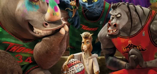 Will segura a bola de roarball cercado pelos jogadores do time Thorns em Um Cabra Bom de Bola (2026)