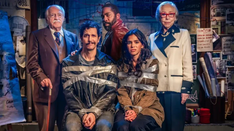 Elenco do filme Velhos Bandidos (2026) reunido em cena promocional com Fernanda Montenegro, Ary Fontoura, Bruna Marquezine, Vladimir Brichta e Lázaro Ramos