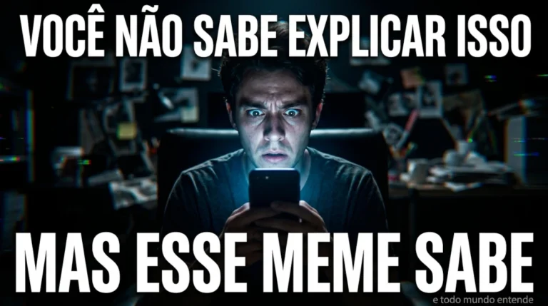 Por que os memes são a linguagem mais honesta da nossa época (e o que isso revela sobre a comunicação digital) 8 pessoa olhando celular à noite expressão intensa meme explicando emoções linguagem digital