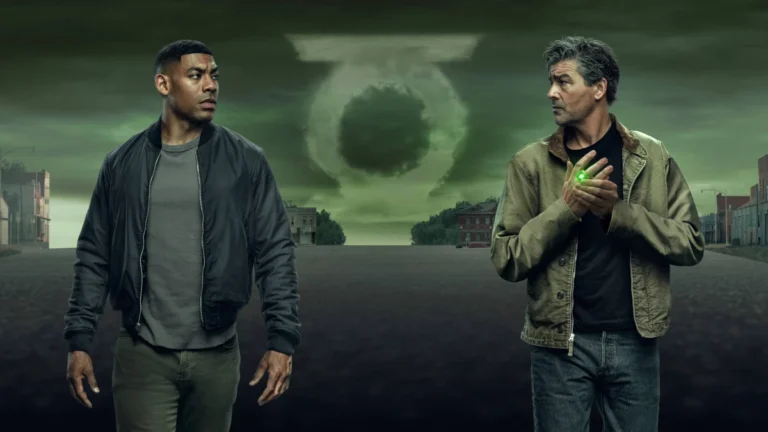 John Stewart e Hal Jordan em cena da série Lanternas, do universo DC