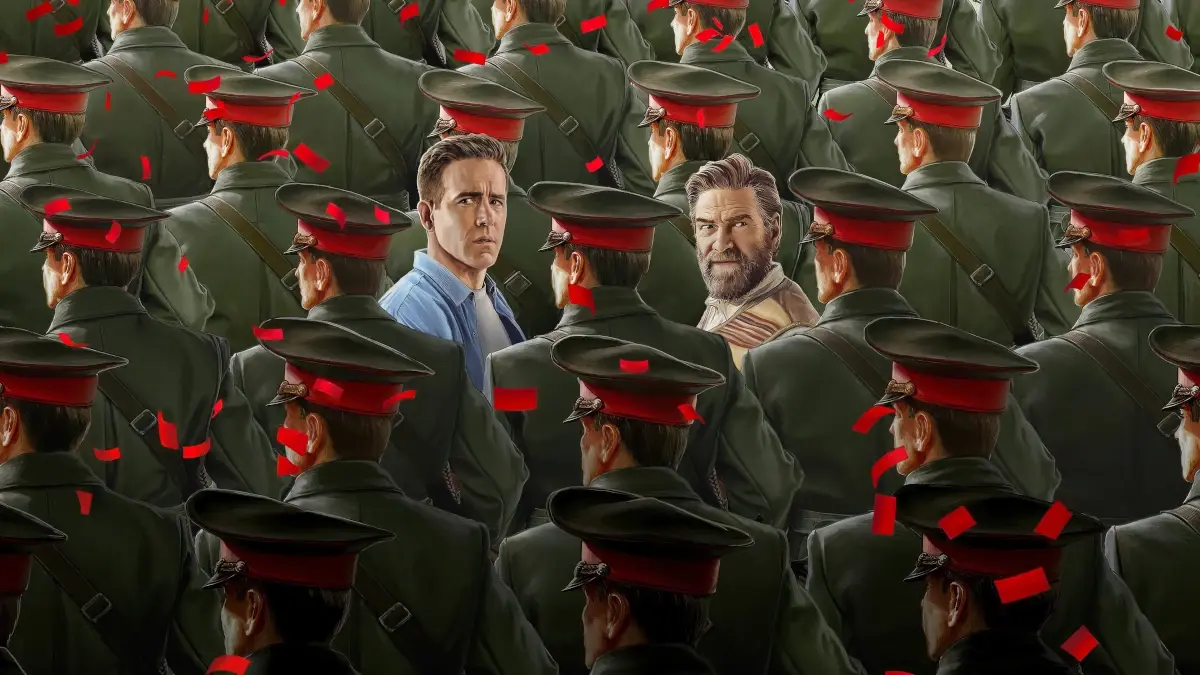 Ryan Reynolds e Kenneth Branagh entre soldados soviéticos em Mayday